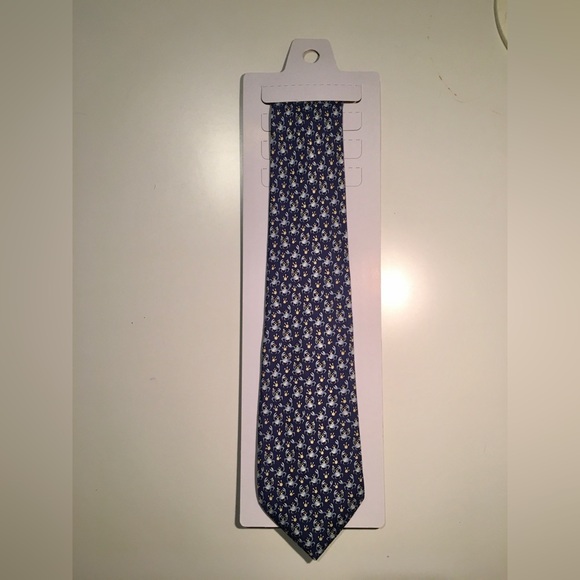RARE Blue King Crab Pattern Vineyard Vines Mens Silk Tie - Picture 3 of 10